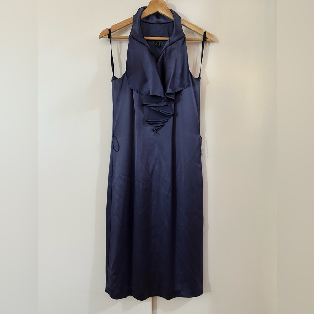 Cartise Elegant Navy Blue Sleeveless Dress